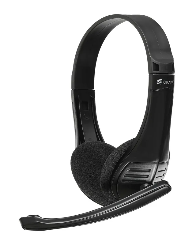 Наушники с микрофоном Оклик HS-M150 черный 2.2м накладные оголовье (NO-003N)-0