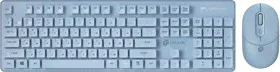 Клавиатура + мышь Оклик S265W клав:голубой мышь:голубой USB беспроводная Bluetooth/Радио Multimedia (1938927)